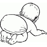 Dibujo para colorear Dibujo De Bebe En Panales Gateando Para Pintar Y Colorear