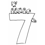 Dibujo para colorear Colorear el numero 7 siete