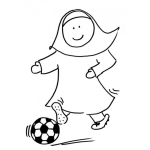 Dibujo para colorear Dibujo De Monja Jugando Futbol Para Pintar Y Colorear