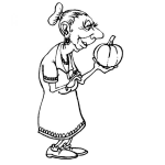 Dibujo para colorear Dibujo De Viejita Con Una Calabaza Para Pintar Y Colorear