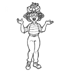 Dibujo para colorear Dibujo De Mujer Con Sombrero De Frutas Para Pintar Y Colorear