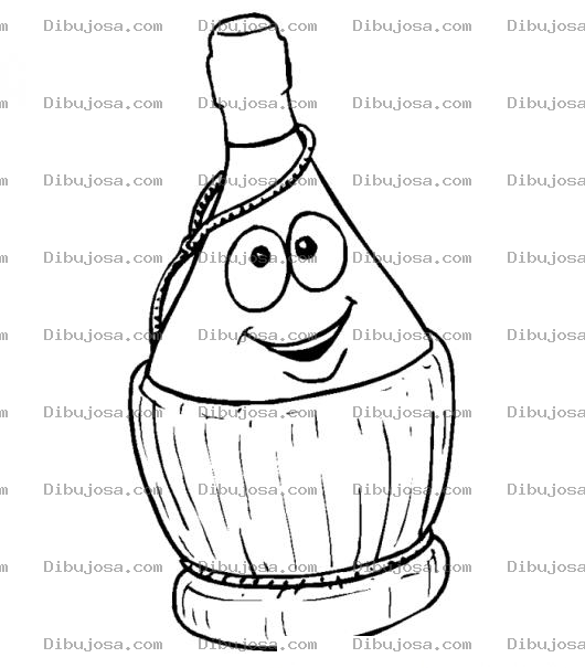 Dibujo para colorear Dibujo De Una Botella De Whisky Para Pintar Y Colorear