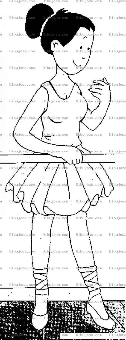Dibujo para colorear Dibujo De Chica En Barra De Valet Para Pintar Y Colorear Ejercicios De Ballet