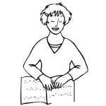 Dibujo para colorear Dibujo De No Chico Ciego No Vidente Leyendo Con Sus Manos Por Medio De Codigo Braile