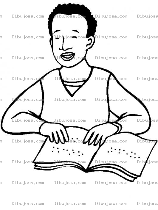 Dibujo para colorear Dibujo De Negrito Cieguito Leyendo Codigo Braile Para Colorear