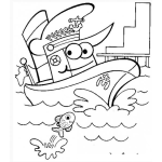 Dibujo para colorear Colorear barquito en el mar