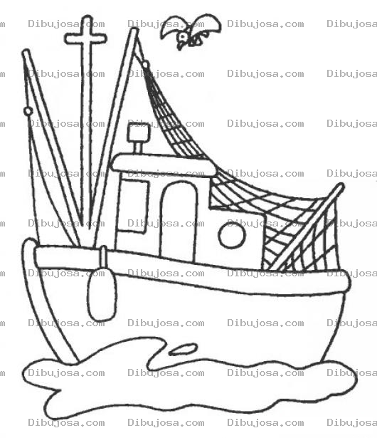 Dibujo para colorear Barco Perquero Para Pintar Y Colorear
