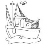 Dibujo para colorear Barco Perquero Para Pintar Y Colorear