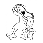 Dibujo para colorear Dibujo De Bebe Hambriento Con La Bocota Abierta Para Pintar Y Colorear