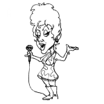 Dibujo para colorear Dibujo De Mujer Cantando Con Microfono Para Colorear