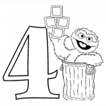 Dibujo para colorear Colorear el numero 4 cuatro