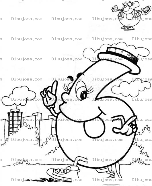 Dibujo para colorear Colorear el numero 6 seis