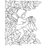 Dibujo para colorear Dibujo De Un Agelito Con Una Toalla Para Pintar Y Colorear