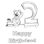 Dibujo para colorear Dibujo De Tarjeta De Feliz Cumpleanos Para Bebe De Dos Anos Para Colorear