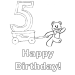 Dibujo para colorear Dibujo De Tarjeta De Feliz Cumpleanos Para Bebe De Cinco Anos Para Colorear