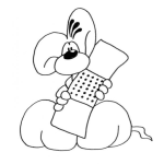 Dibujo para colorear Dibujo De Un Raton Con Una Bandita Curita Para Pintar Y Colorear