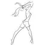 Dibujo para colorear Dibujo De Modelo Modelando En Calzoneta Para Pintar Y Colorear