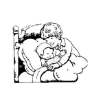 Dibujo para colorear Dibujo De Mama Acostando A Su Bebe Para Pintar Y Colorear