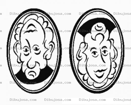 Dibujo para colorear Dibujo De Ilusion Optica De Viejo Y Senorita Para Pintar Y Colorear