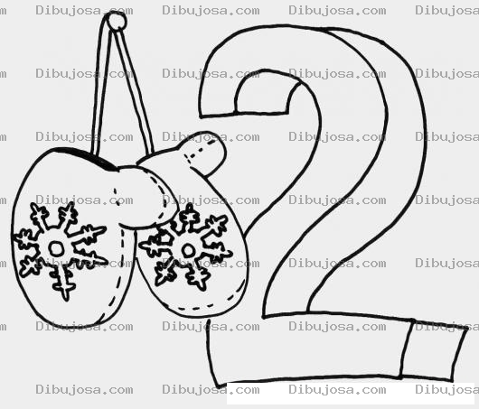 Dibujo para colorear Colorear el numero 2 dos