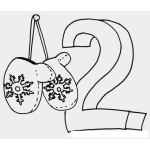 Dibujo para colorear Colorear el numero 2 dos