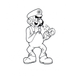 Dibujo para colorear Dibujo De Mario Bros Con Bola De Fuego Para Pintar Y Colorear
