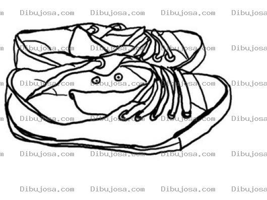 Dibujo para colorear Dibujo De Zapatos Viejos Para Pintar Y Colorear