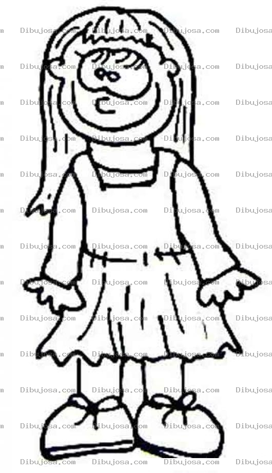 Dibujo para colorear Dibujo De Ninita Con Vestido Para Pintar Y Colorear