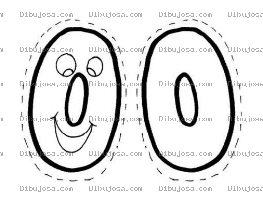 Dibujo para colorear Colorear el numero cero 0