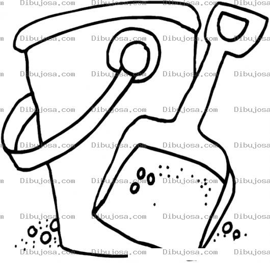 Dibujo para colorear Dibujo De Cubeta Y Pala De Playa Para Colorear