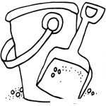 Dibujo para colorear Dibujo De Cubeta Y Pala De Playa Para Colorear