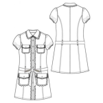 Dibujo para colorear Vestido Gabacha De Mujer Para Colorear