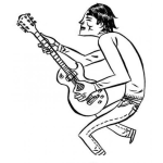 Dibujo para colorear Dibujo De Chico Guitarrista Con Guitarra Electrica Para Pintar Y Colorear