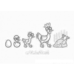 Dibujo para colorear La Evolucion Del Pollo Para Pintar Y Colorear Polloevolution
