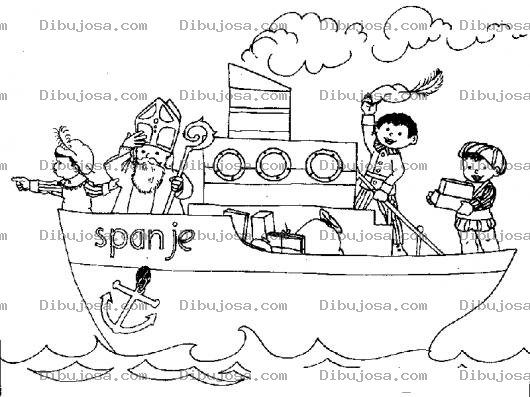 Dibujo para colorear Dibujo Del Barco Del Papa Para Pintar Y Colorear Al Papa En Un Bote