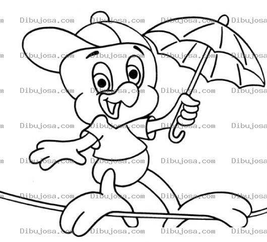 Dibujo para colorear Dibujo De Pollito Equilibrista Para Pintar Y Colorear