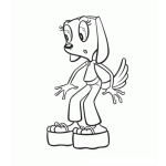 Dibujo para colorear Dibujo De Perrita Con Chancletas Altas Para Pintar Y Colorear