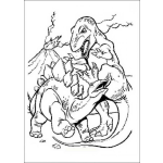 Dibujo para colorear Dinosaurios Peleando