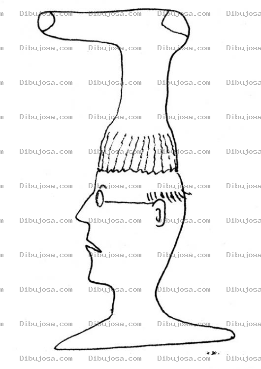 Dibujo para colorear Dibujo De Hombre Con Un Calcetin En La Cabeza Para Pintar Y Colorear