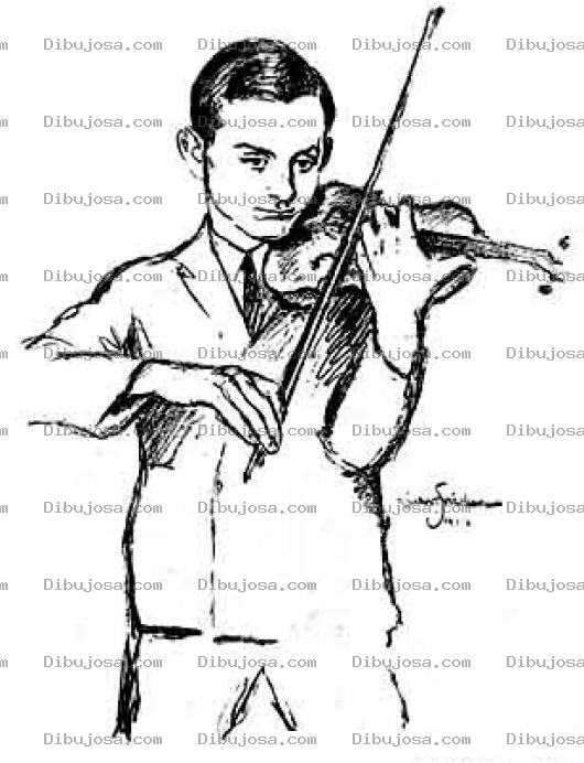 Dibujo para colorear Dibujo De Violinista Tocando Un Violin Para Pintar Y Colorear