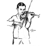 Dibujo para colorear Dibujo De Violinista Tocando Un Violin Para Pintar Y Colorear