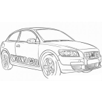 Dibujo para colorear Volvoc30 Dibujo De Volvo C30 Para Pintar Y Colorear