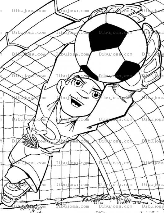 Dibujo para colorear Guardameta Dibujo De Portero Atrapando La Pelota Para Pintar Y Colorear