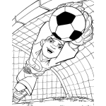 Dibujo para colorear Guardameta Dibujo De Portero Atrapando La Pelota Para Pintar Y Colorear