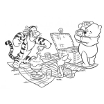 Dibujo para colorear Dibujo De Picnic De Tiger Winnie Pooh Y Pigglet Para Pintar Y Colorear
