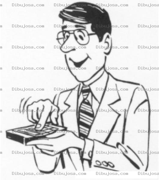Dibujo para colorear Ibujo De Hombre Haciendo Calculos Con Una Calculadora Para Pintar Y Colorear