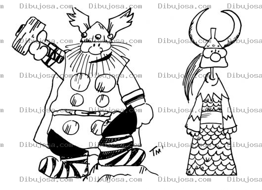 Dibujo para colorear Esposos Vikingos Para Pintar Y Colorear Vikingo Y Vikinga