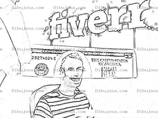 Dibujo para colorear Fiverr.com Dibujo De 5 Dolares Ganados En Fiverr Para Pintar Y Colorear Idea Para Ganar Dinero En Internet