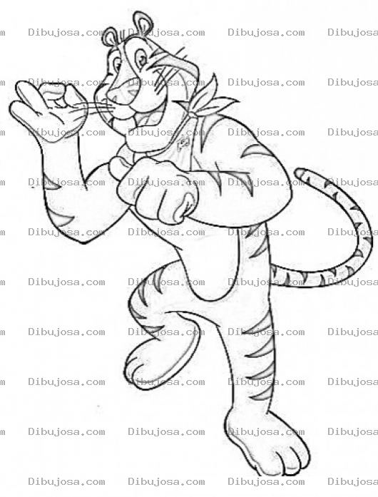 Dibujo para colorear Tony El Tigre De Zucaritas De Kellos Que Despierta El Tigre Que Hay En Ti Para Pintar Y Colorear