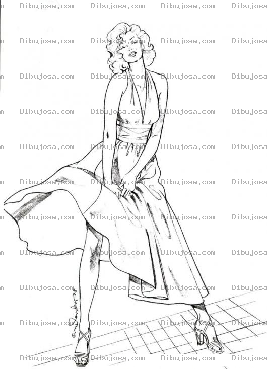 Dibujo para colorear Dibujo De Marilyn Monroe Para Pintar Y Colorear